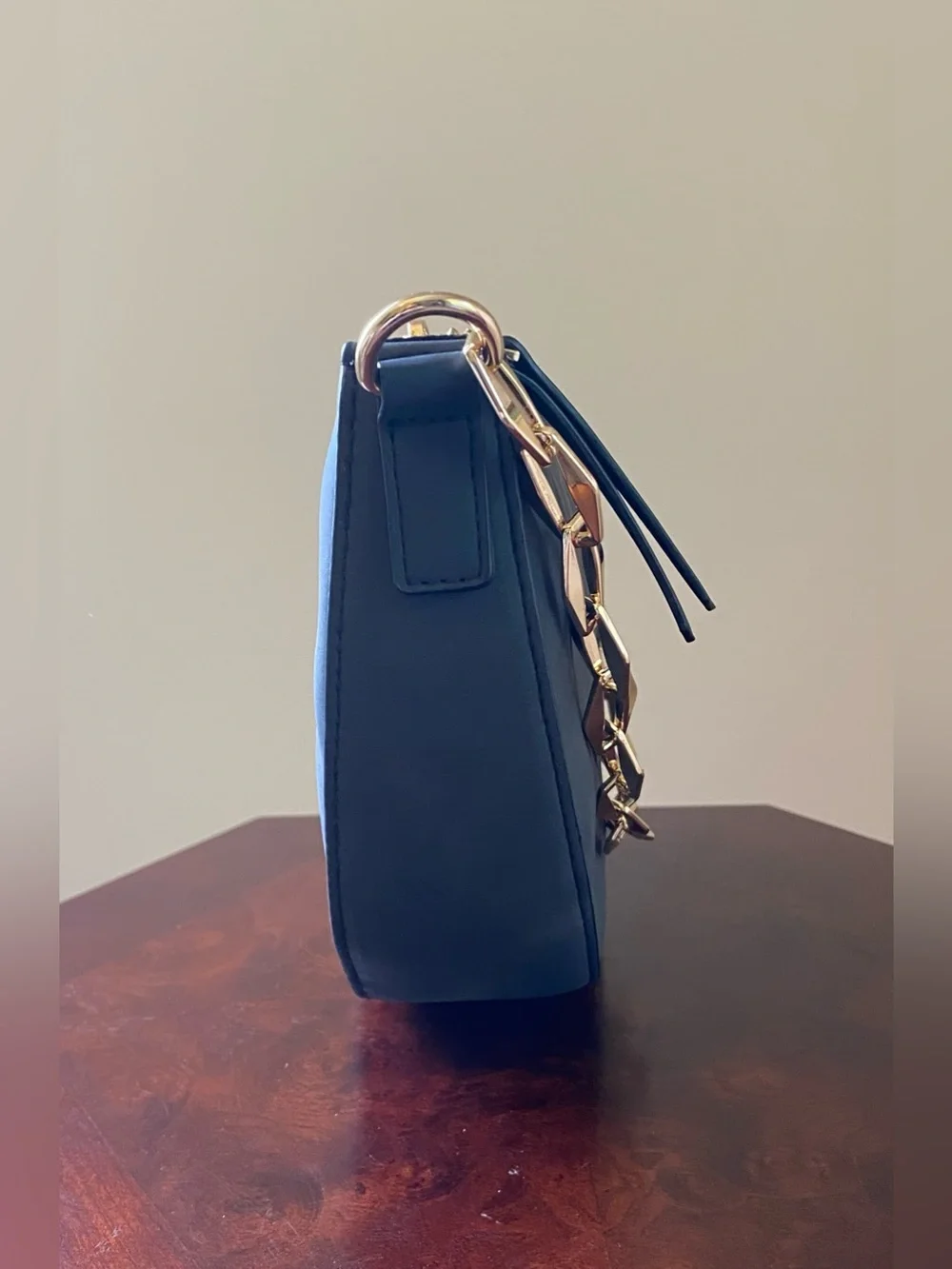 Universal Thread Black Half-Moon Shoulder Bag with Gold Chain Strap & PurseCharm